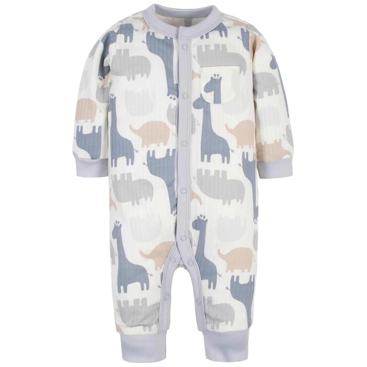 2-Pack Organic Baby Boys Jungle Coveralls, view 2