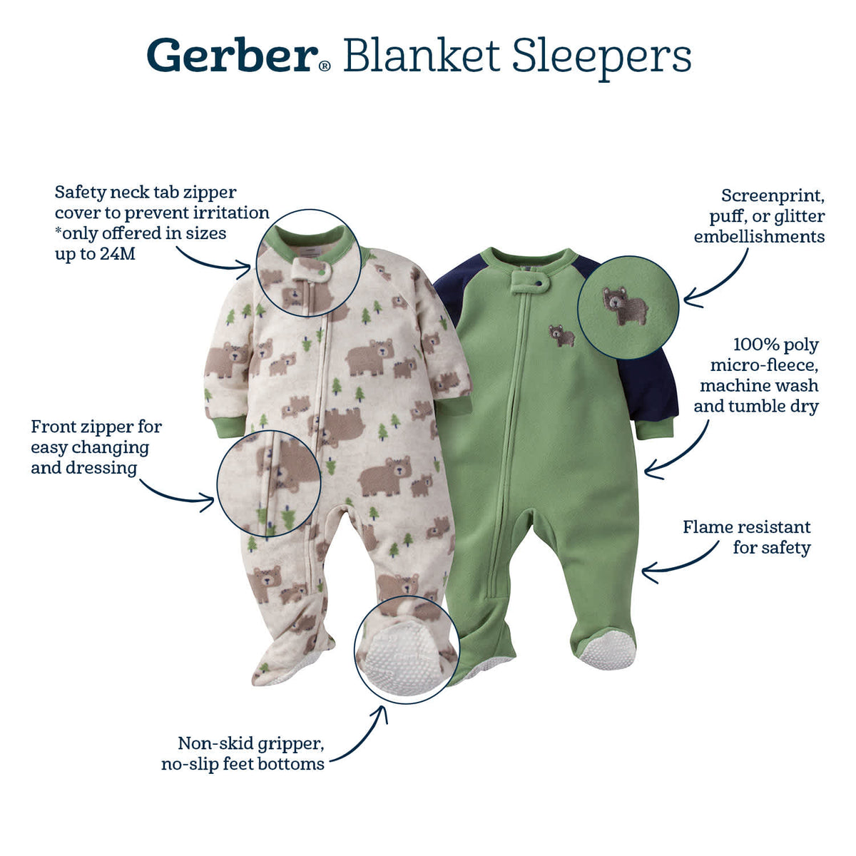 2-Pack Baby & Toddler Frosty Fleece Pajamas, view 5