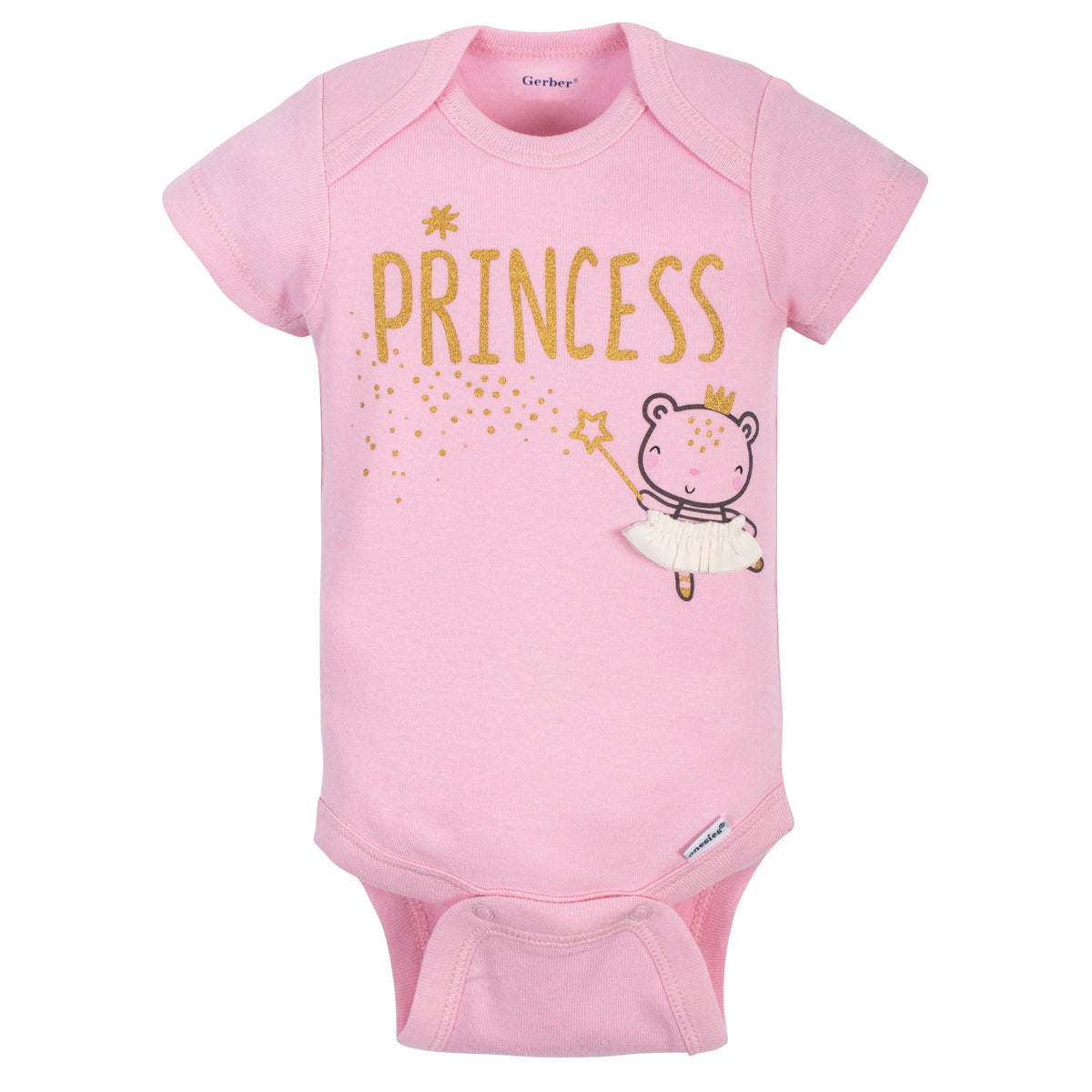 5-Pack Baby Girls Princess Short Sleeve Onesies Brand Bodysuits, view 2