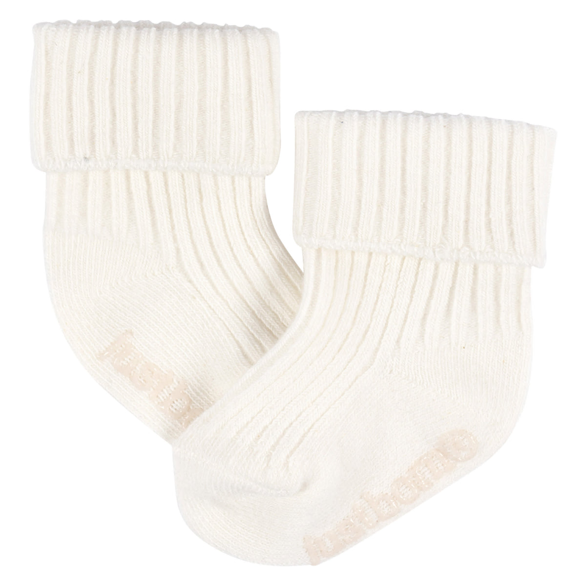 6-Pack Baby Neutral Tan Rolled Cuff Ribbed Socks, view 2