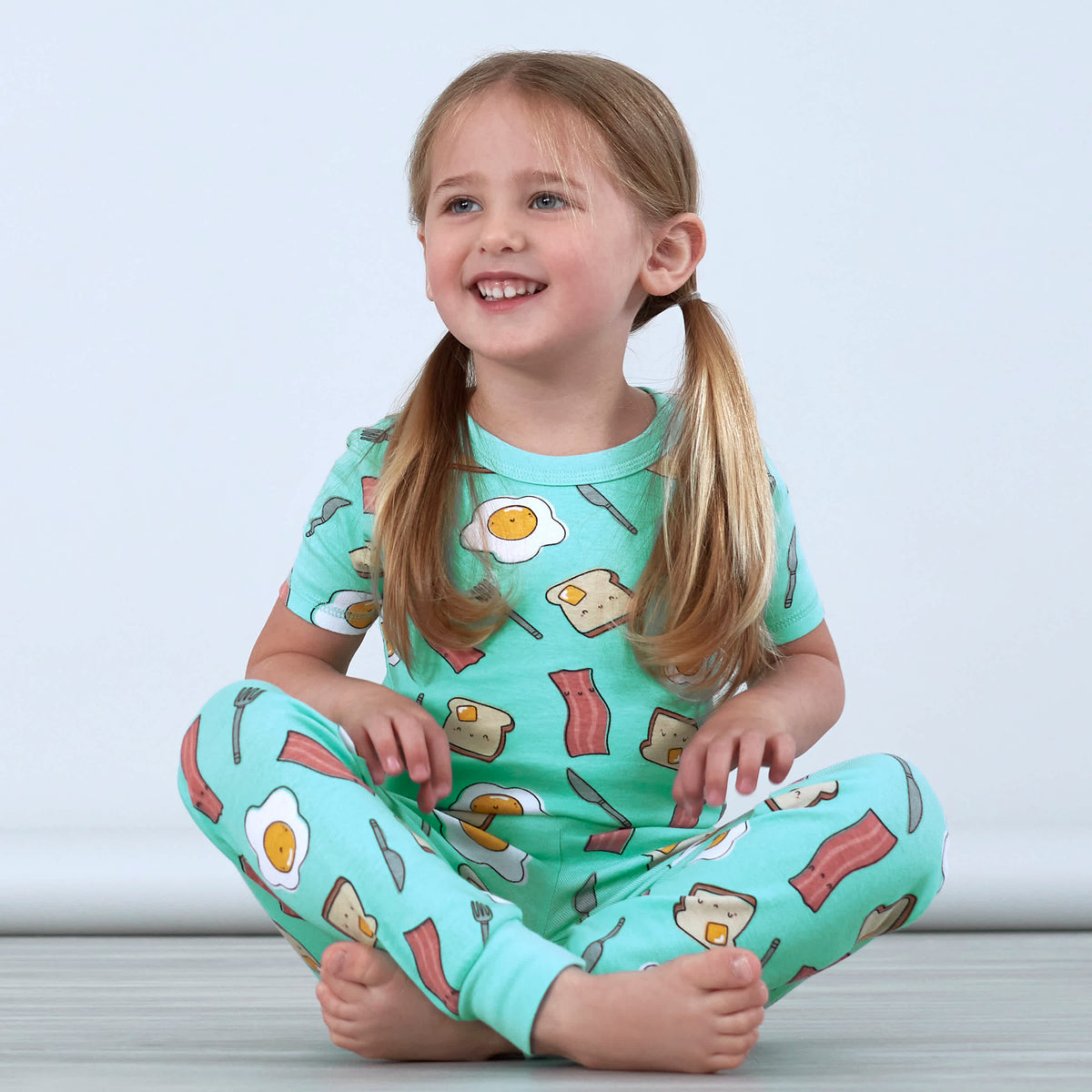 4-Piece Infant & Toddler Neutral Breakfast Snug Fit Cotton Pajamas, view 4