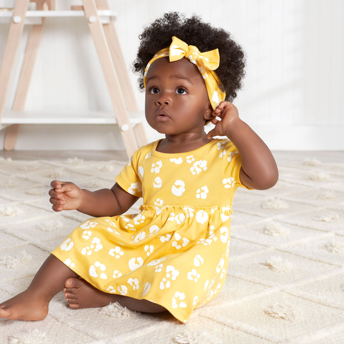 3-Piece Baby & Toddler Girls Purrfectly Wild Dress, Diaper Cover & Headband Set, view 2