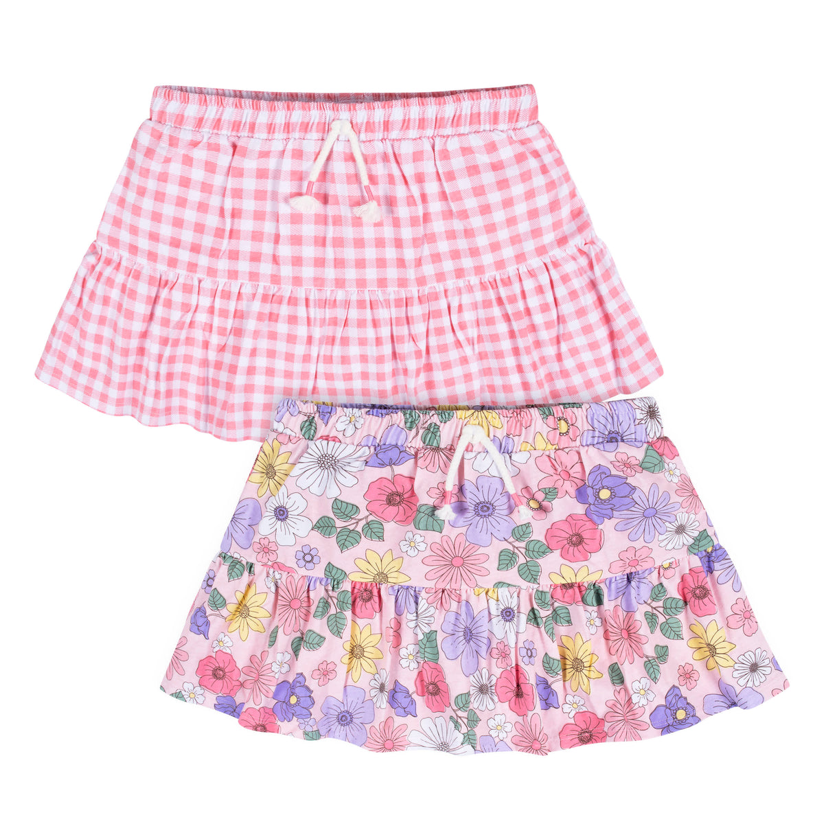 2-Pack Infant & Toddler Girls Pink Floral Skorts