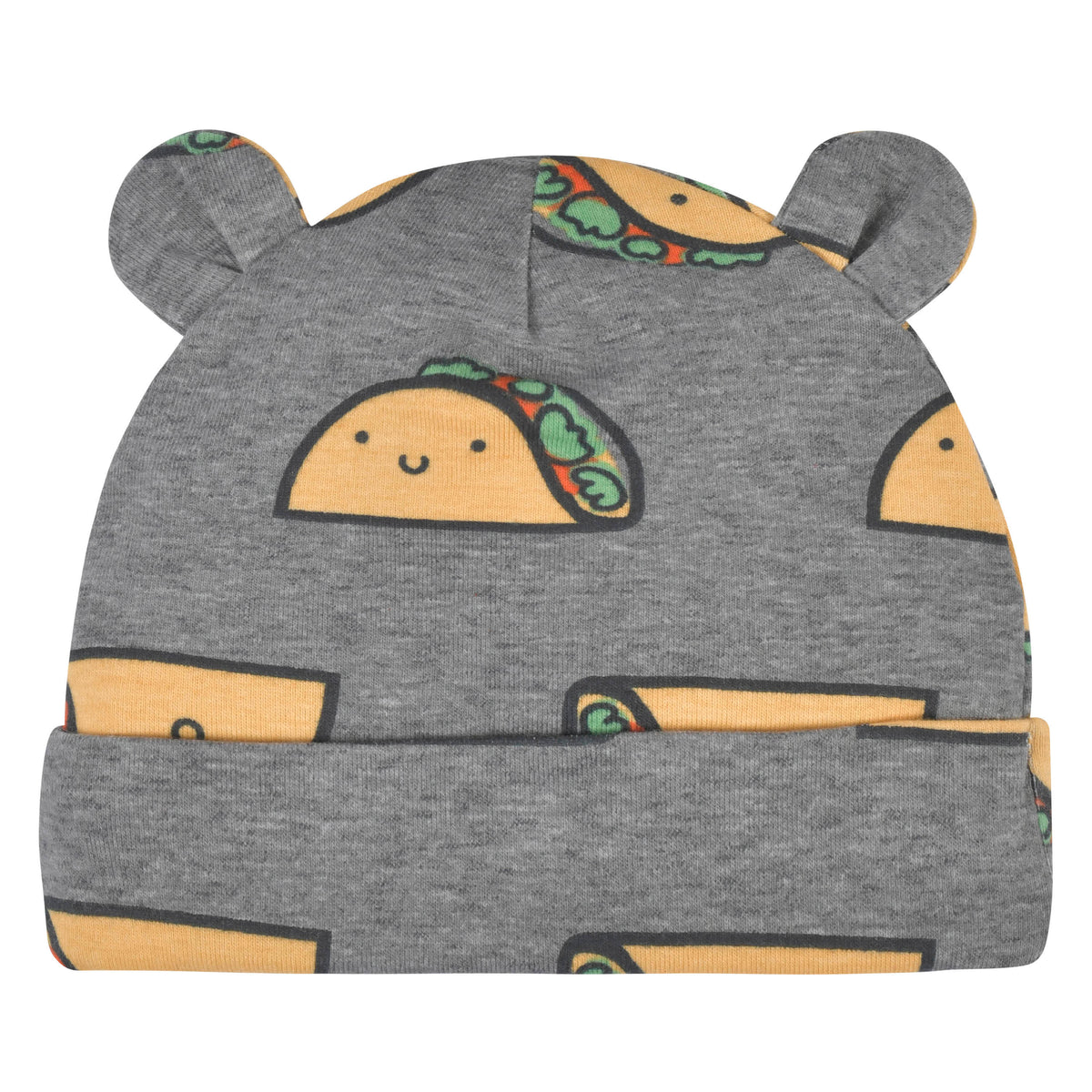 4-Piece Baby Neutral Tacos Caps & No Scratch Mittens Set, view 2