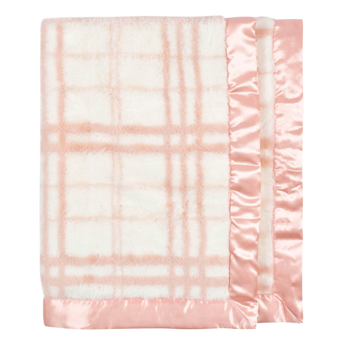 Baby Girls Pink Plaid Plush Blanket