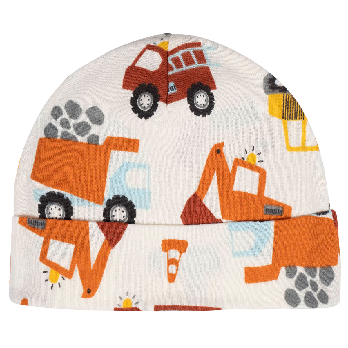 8-Piece Baby Boys Transportation Zone No Scratch Mittens & Caps Set, view 4
