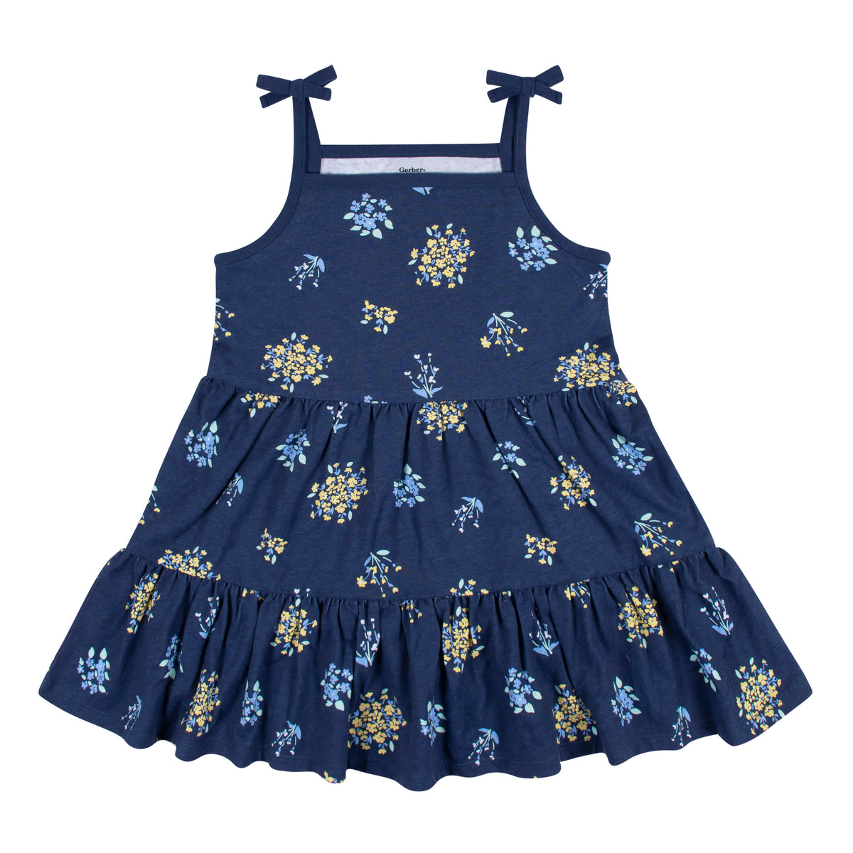 2-Pack Infant & Toddler Girls Blue Floral Knit Dresses, view 2