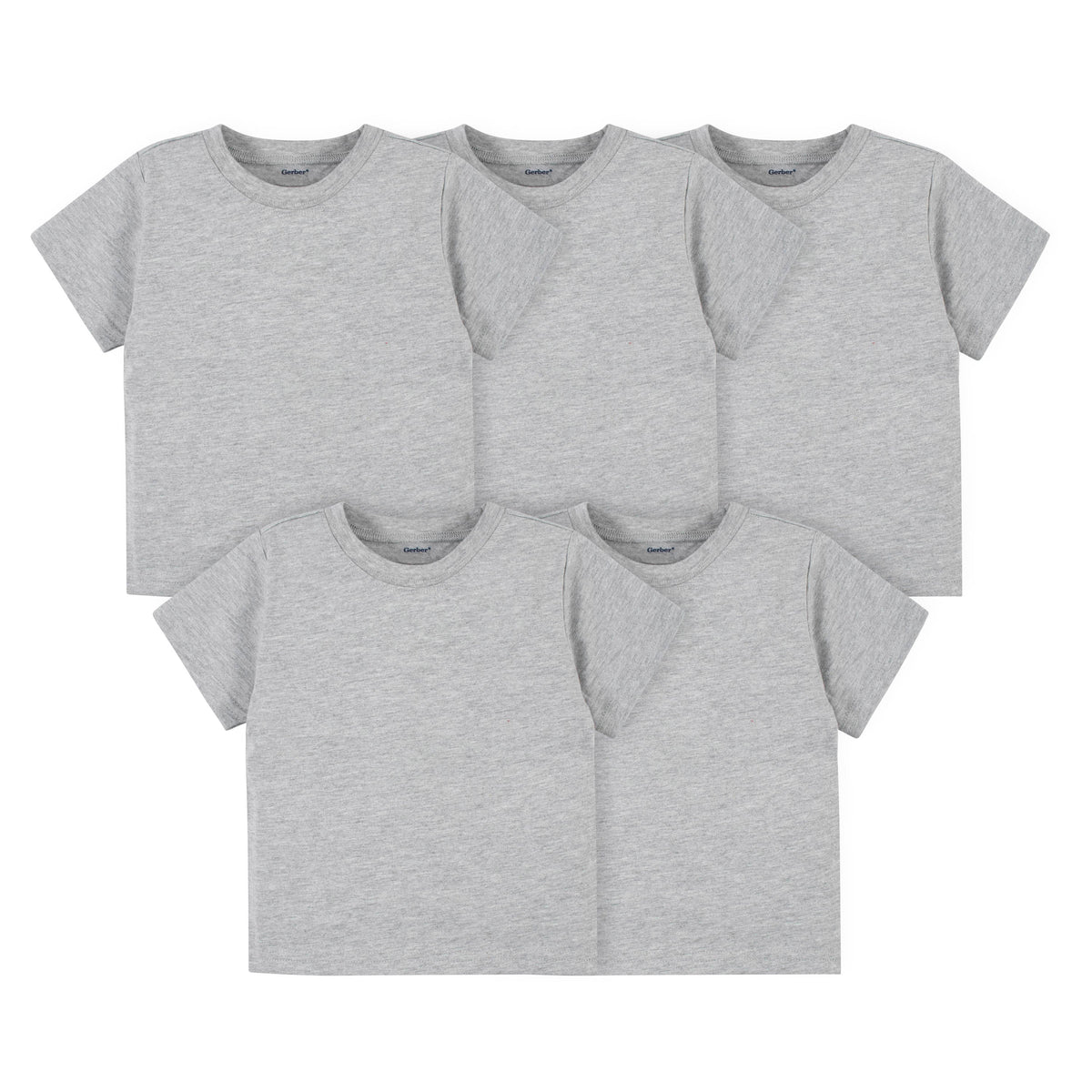 5-Pack Heather Grey Premium Short Sleeve Tees, view 2