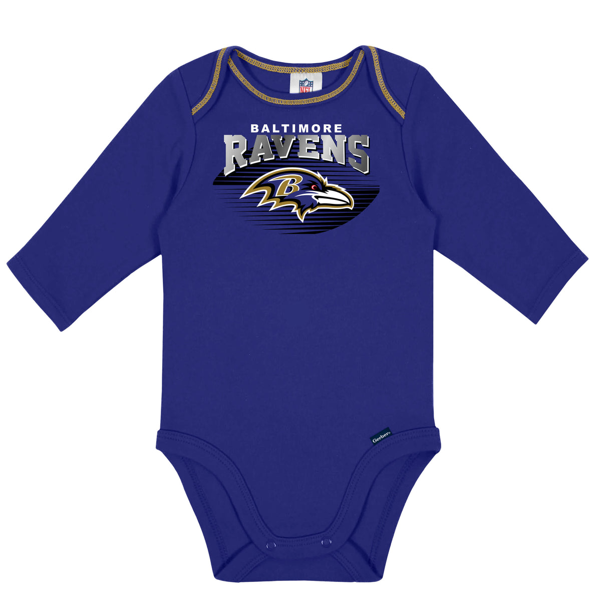 2-Pack Baby Boys Ravens Long Sleeve Bodysuits, view 2
