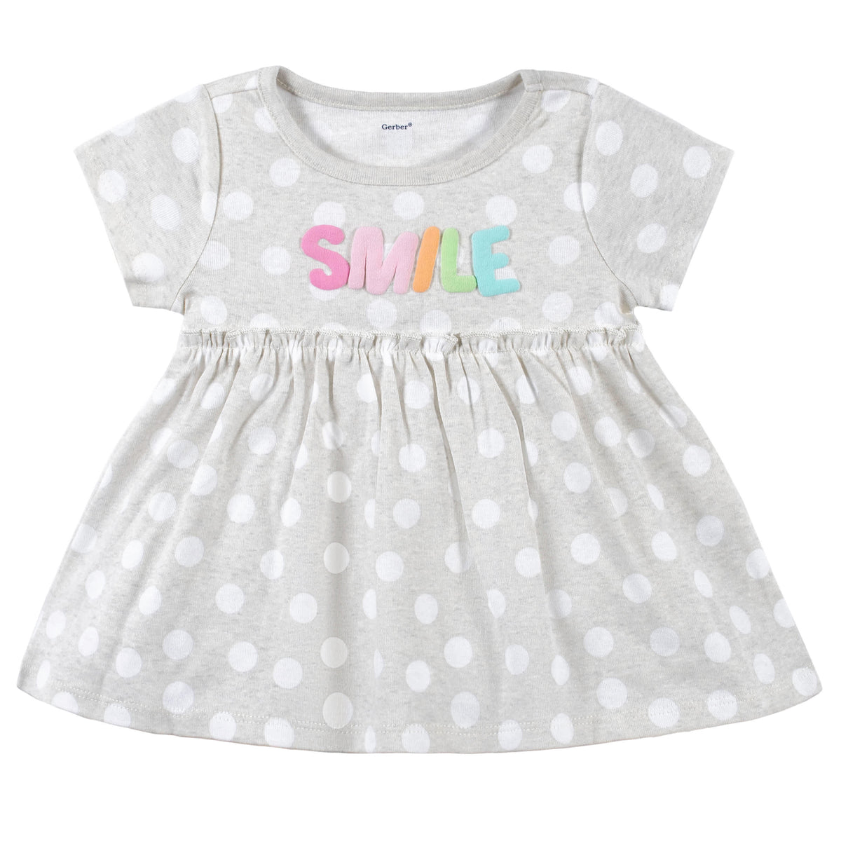 3-Piece Baby & Toddler Girls Dots Of Rainbows Dress, Diaper Cover & Headband Set, view 2