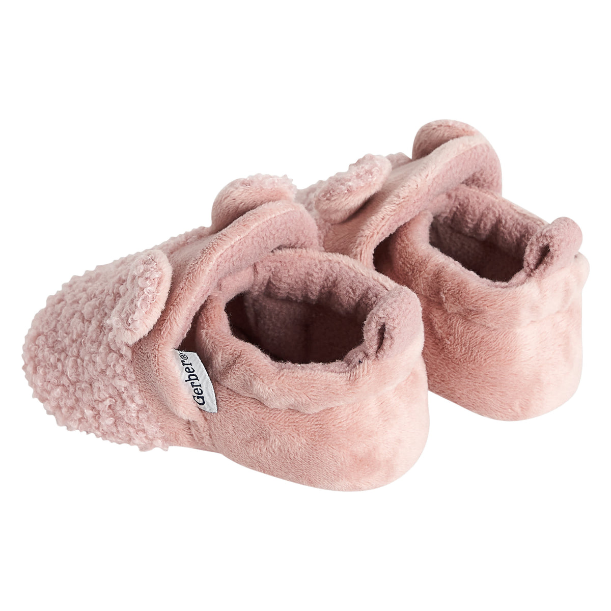 Baby Girls Pink Sherpa Booties, view 2