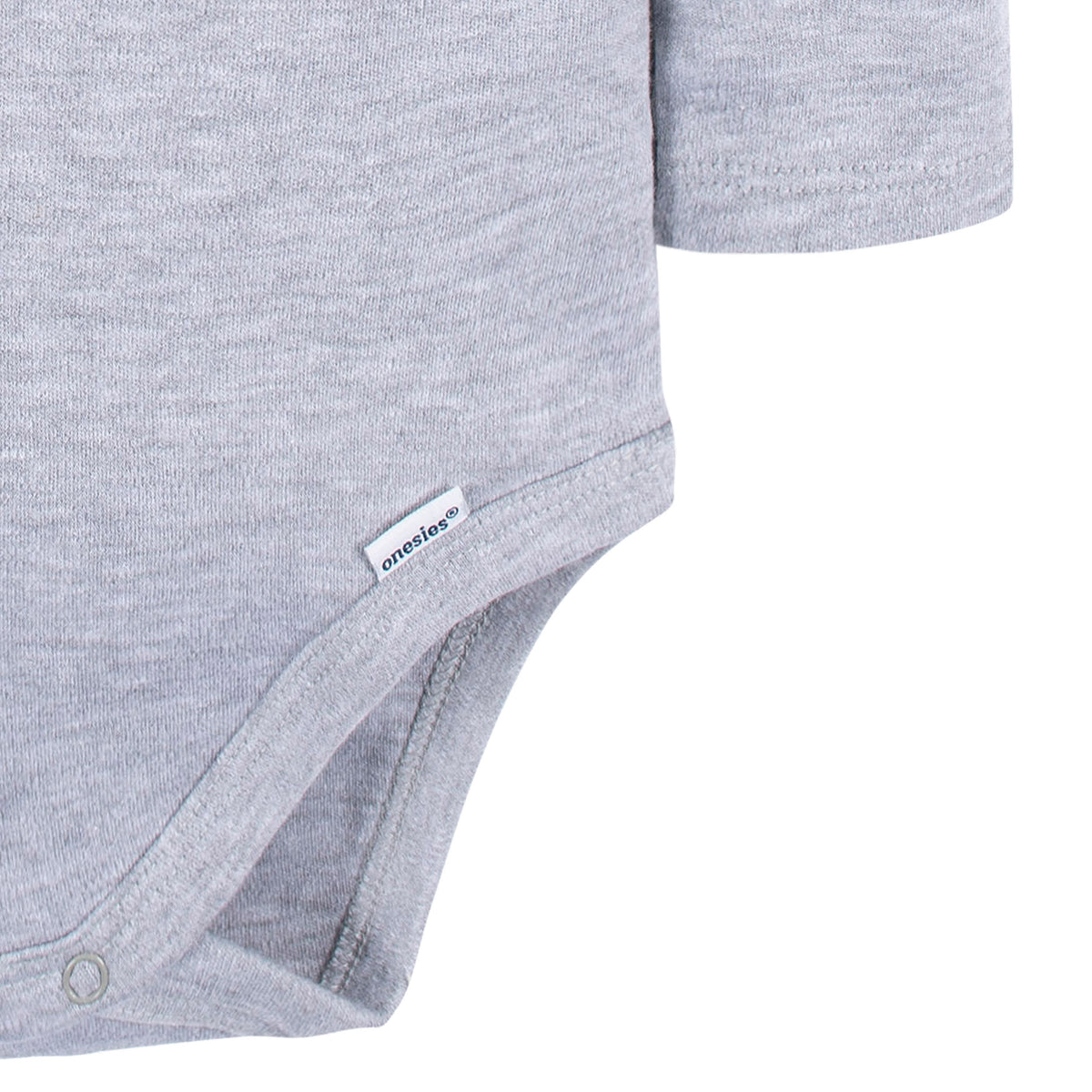 5-Pack Baby Grey Heather Premium Long Sleeve Lap Shoulder Onesies Bodysuits, view 4
