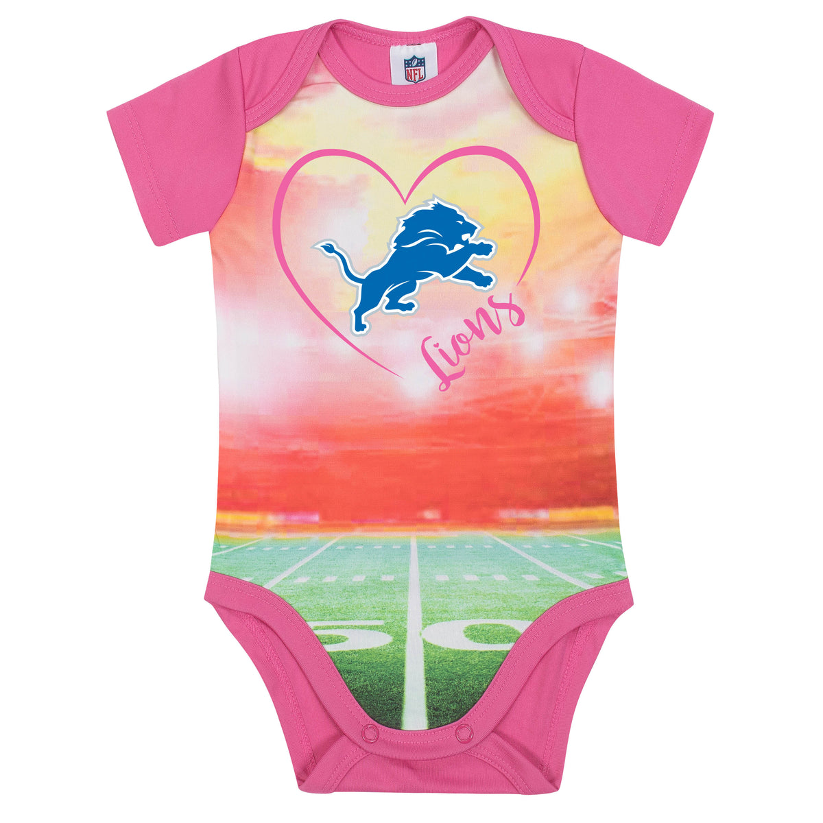 Detroit Lions Baby Girls Short Sleeve Bodysuit
