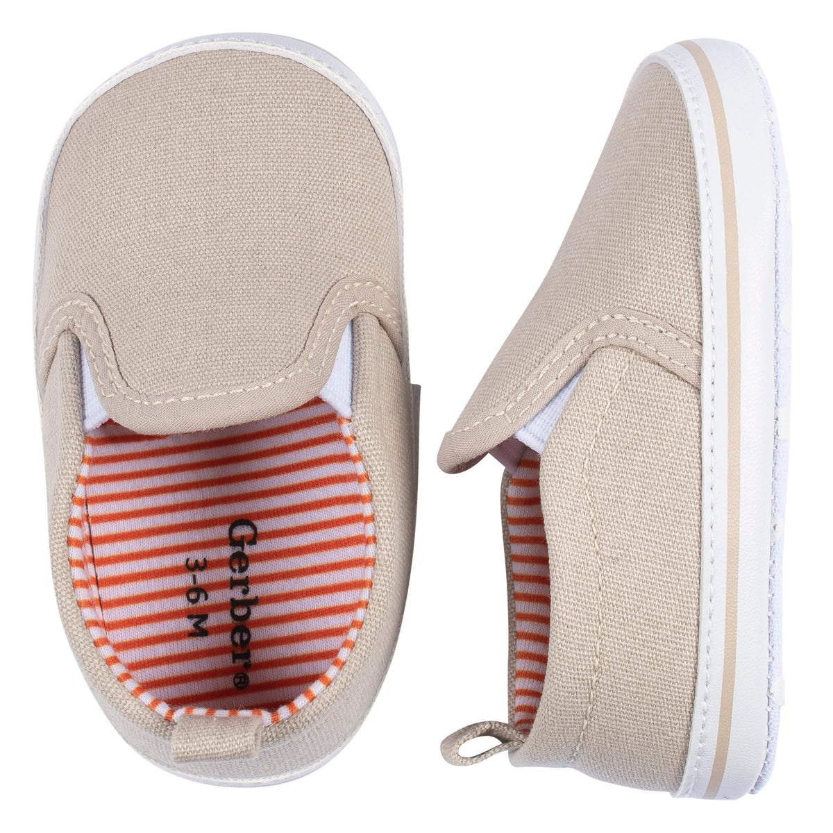Baby Boys Khaki Slip-On Sneaker, view 2