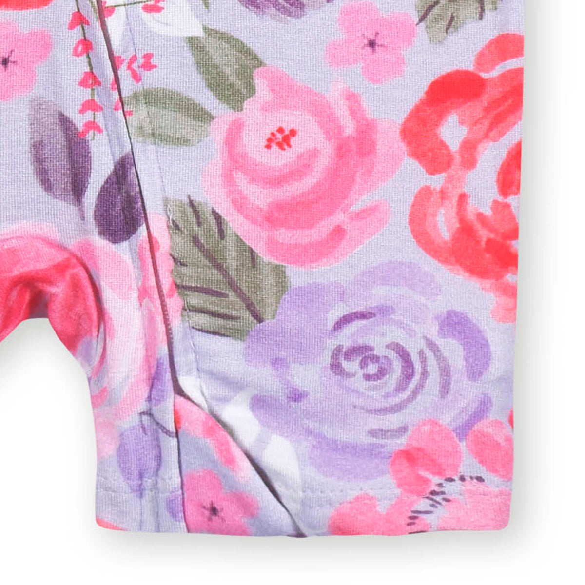 Baby Girls Lilac Garden Buttery Soft Viscose Made from Eucalyptus Snug Fit Romper, view 5
