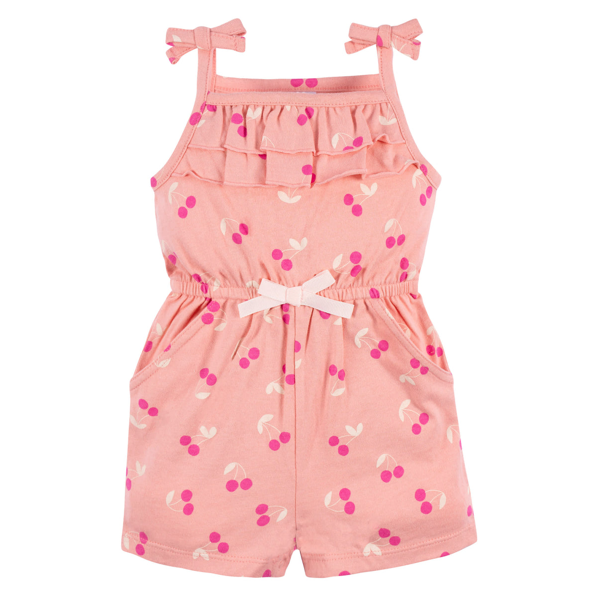 2-Pack Baby & Toddler Girls Cherry Blossom Tank Rompers, view 7