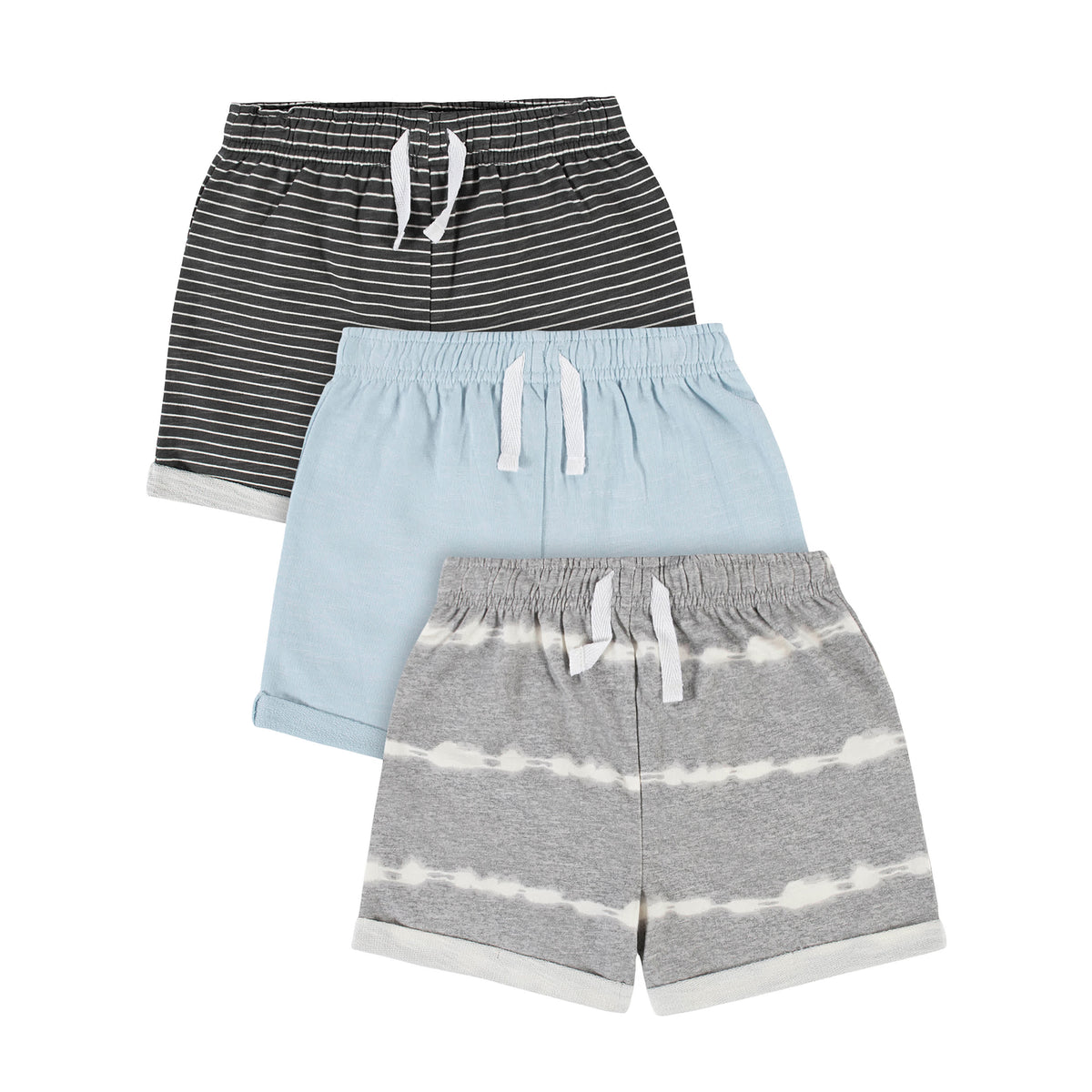 Modern Moments by Gerber 3-Pack Infant & Toddler Boys Tie Dye & Blue Shorts
