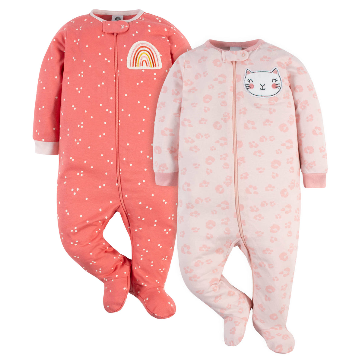 2-Pack Baby Girls Kitty & Rainbow Sleep 'N Plays