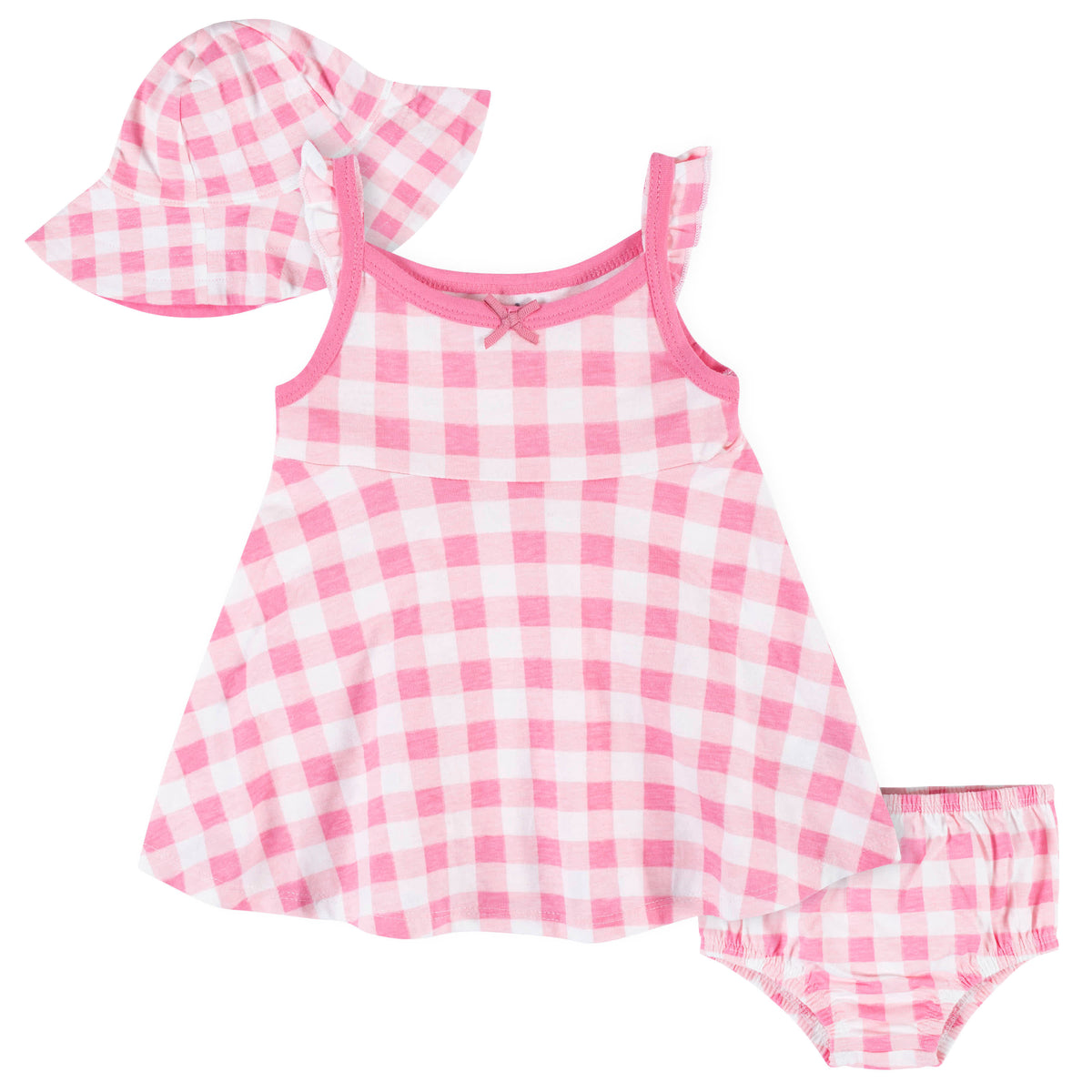 3-Piece Baby & Toddler Girls Summer Blossom Dress, Diaper Cover & Sun Hat Set