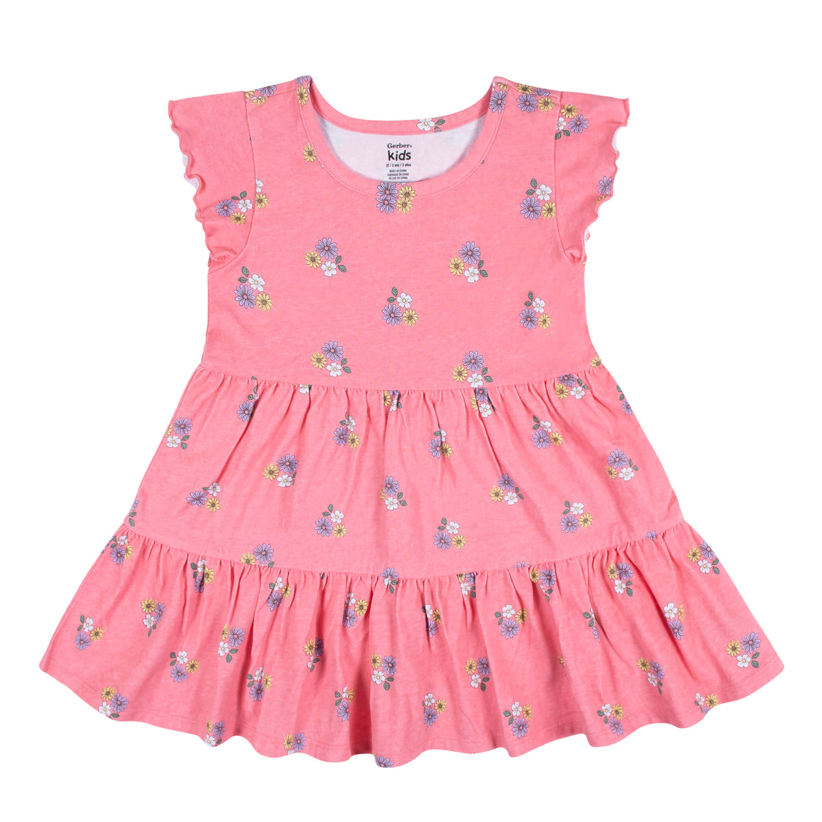 2-Pack Infant & Toddler Girls Pink Floral Knit Dresses, view 5