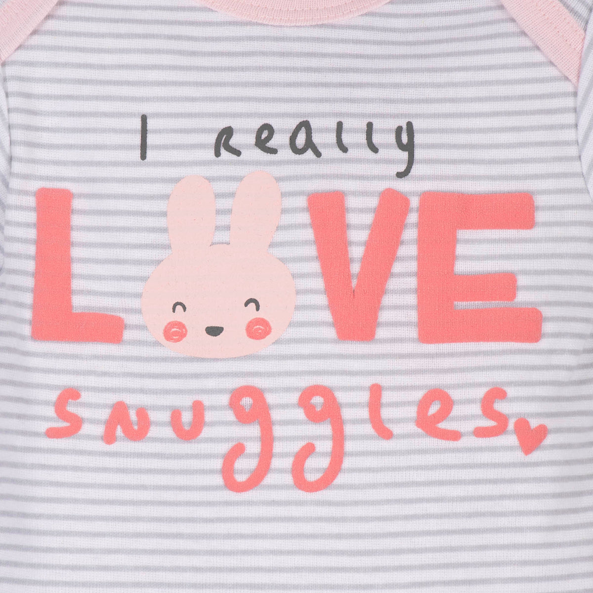 4-Pack Baby Girls Bunnies Onesies Bodysuits, view 2