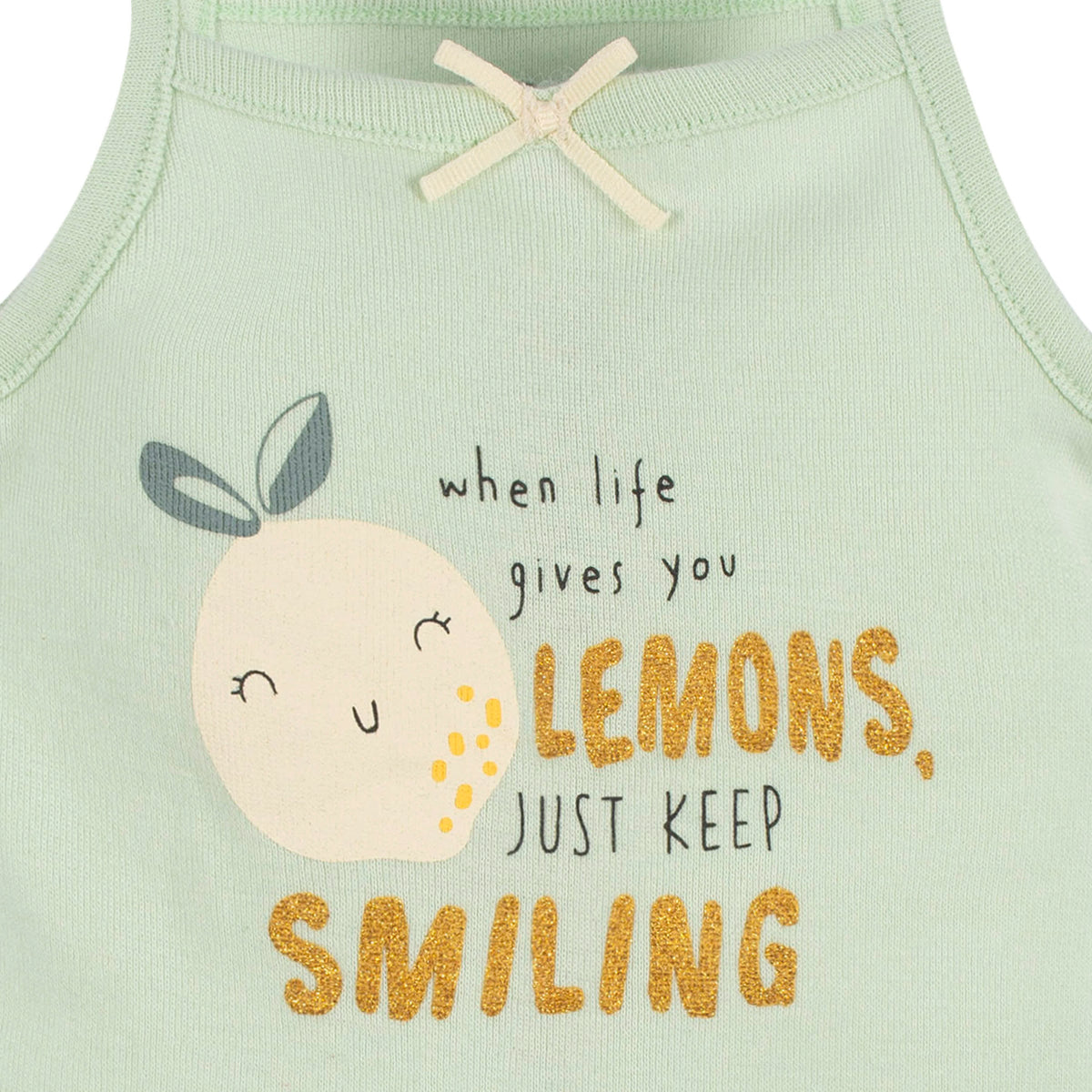 4-Pack Baby Girls Little Lemon Sleeveless Onesies Bodysuits, view 3
