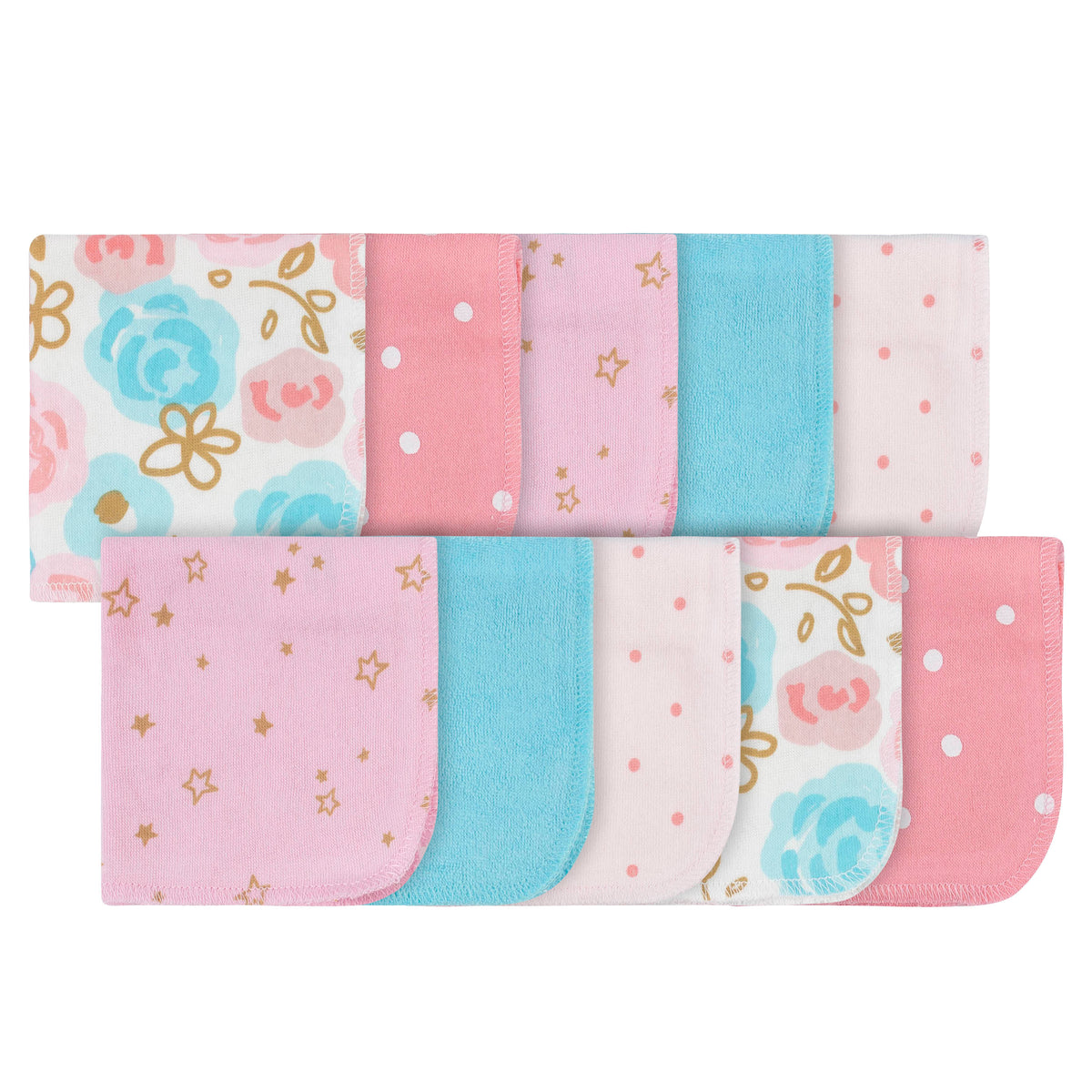 10-Pack Baby Girls Princess Washcloths