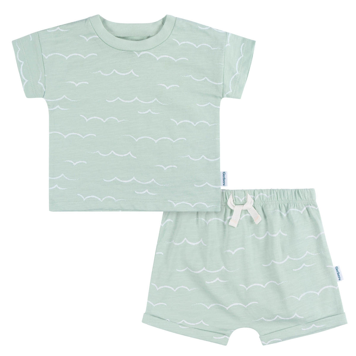 2-Piece Toddler Boys Waves Shirt & Shorts Set
