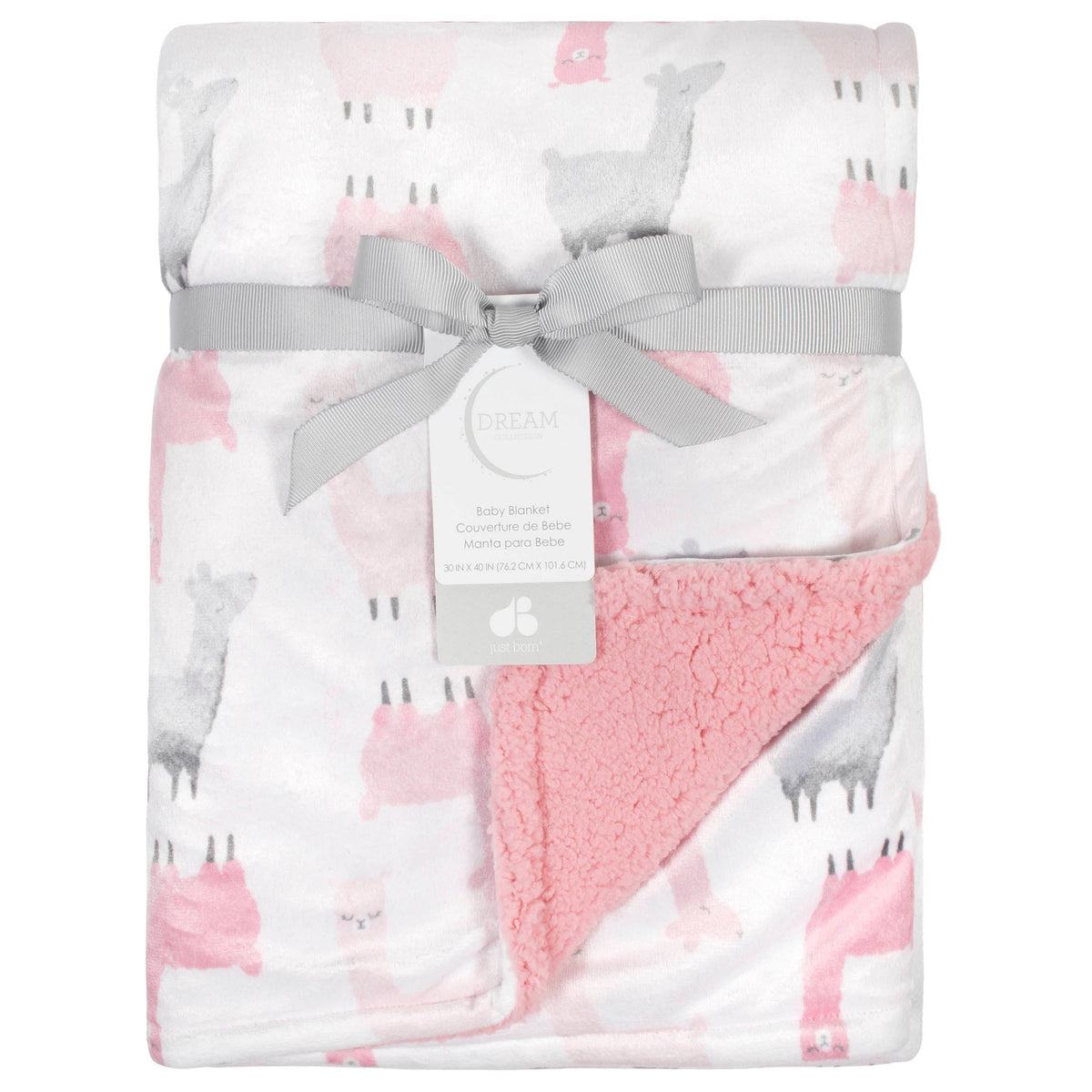 Girls Pink Llama Printed Blanket