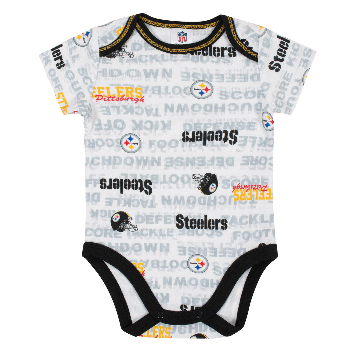 Baby Boys 3-Piece Pittsburgh Steelers Bodysuit, Cap, and Bib Set, view 2