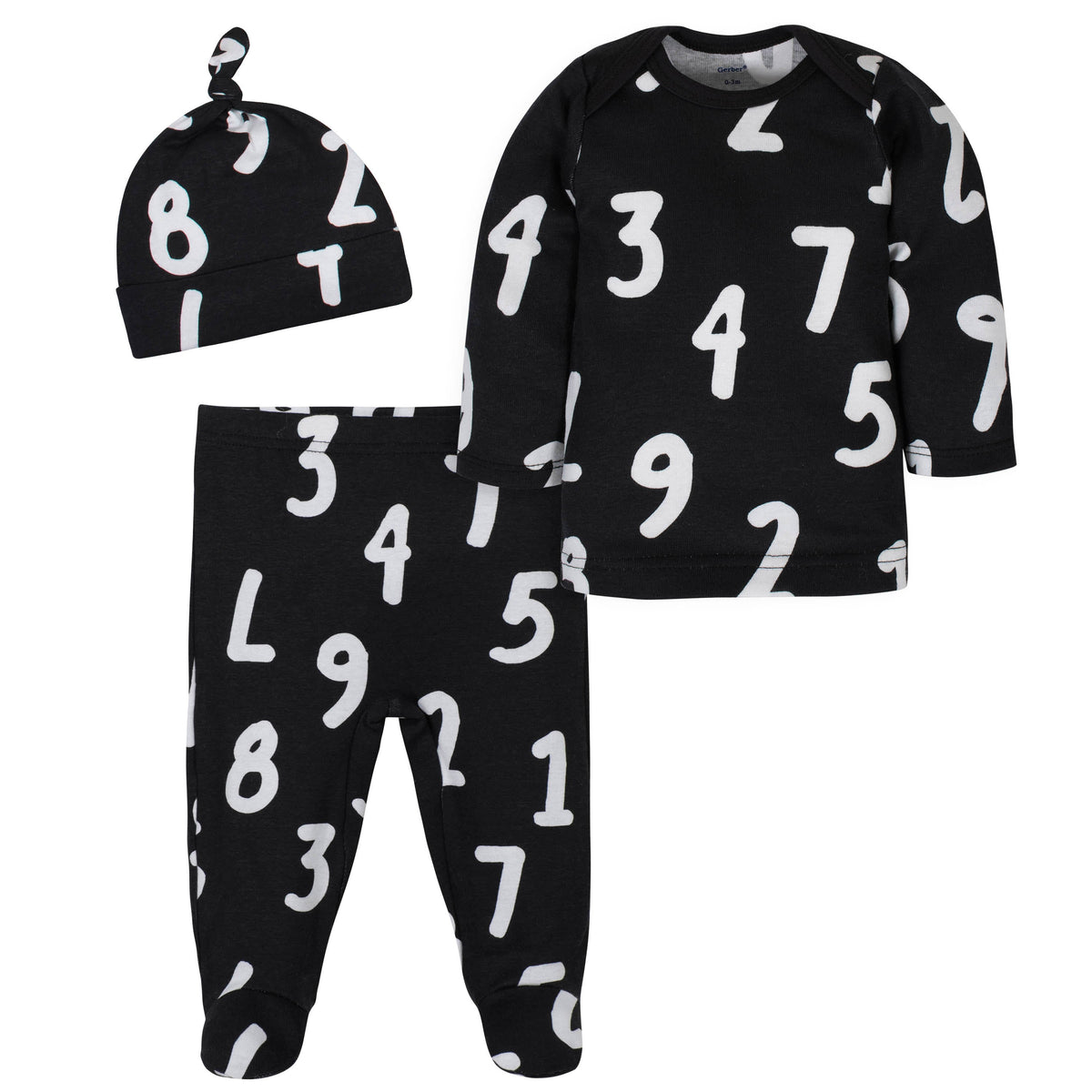 3-Piece Baby Boys Nature Shirt, Footed Pant, and Cap Set