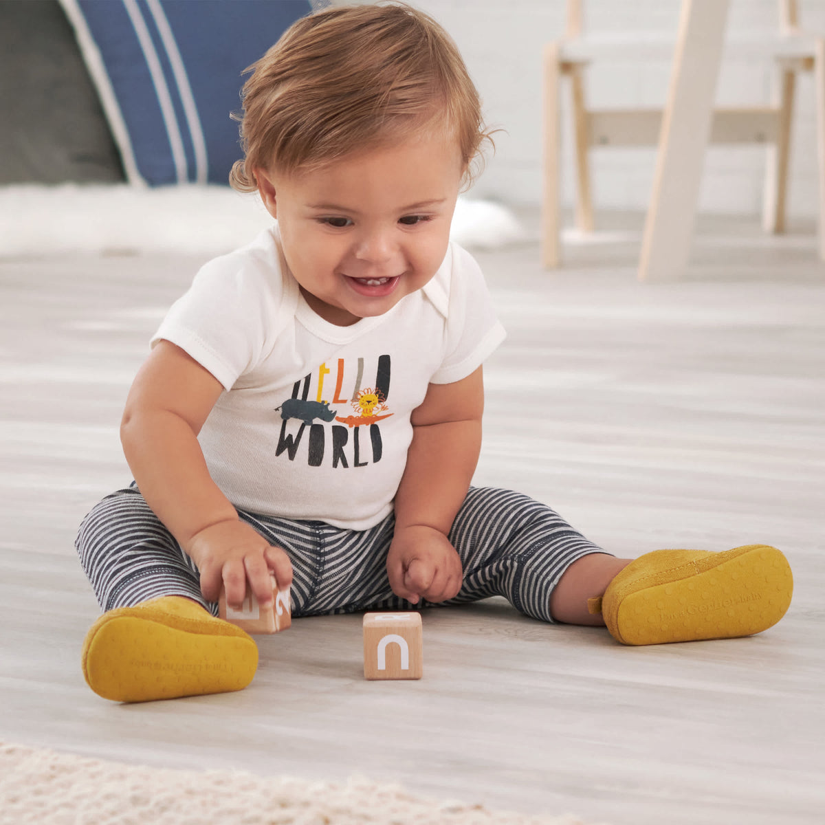 3-Piece Baby Boys Hello World Onesies Bodysuits & Pants Set, view 7