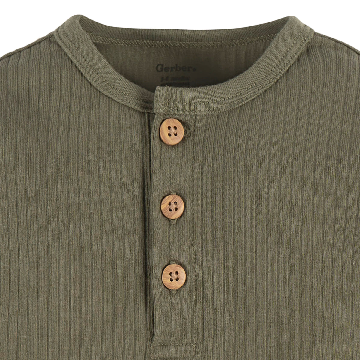 2-Pack Baby Boys Charcoal Green Bodysuits, view 5