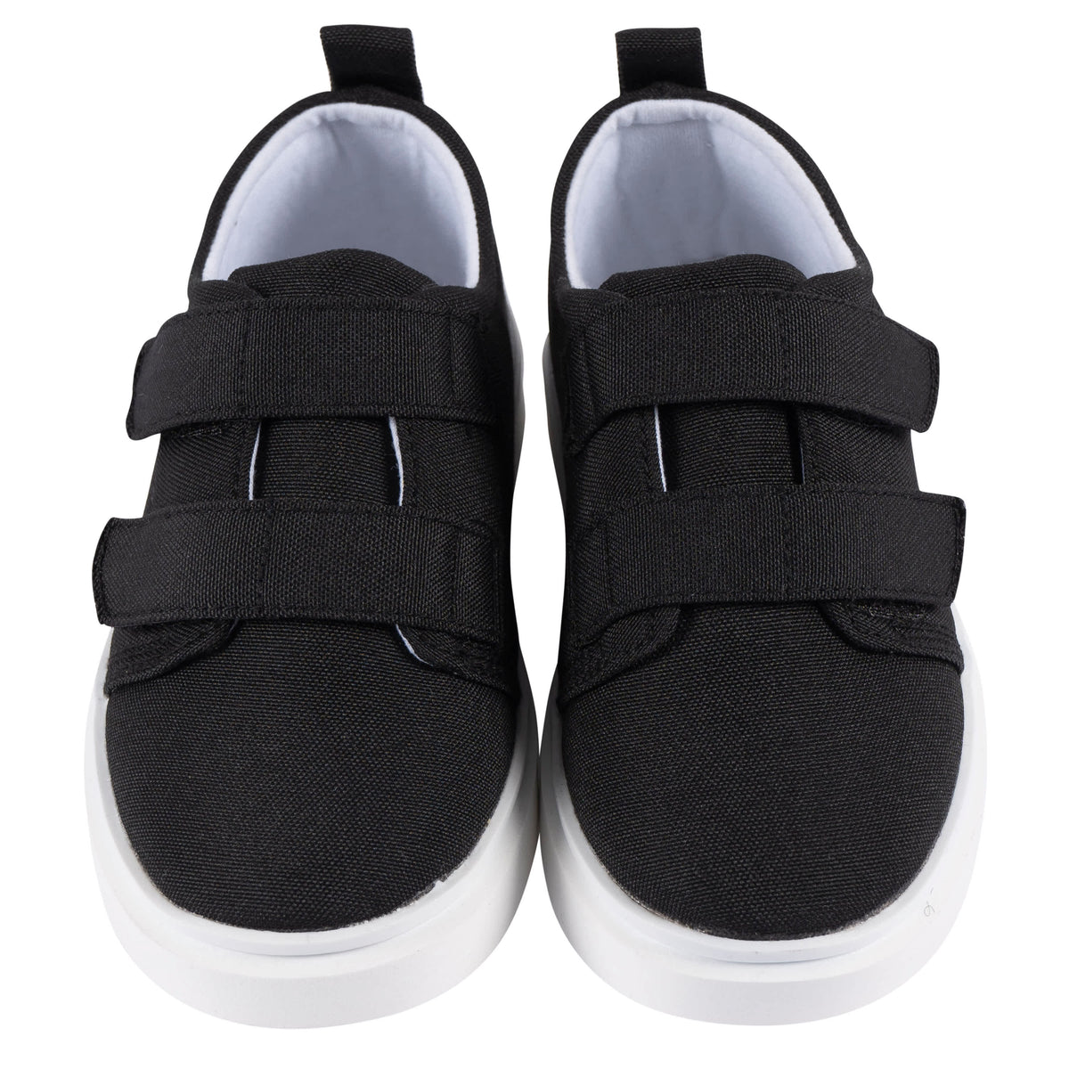 Baby Neutral Black Hook & Loop Sneaker, view 2