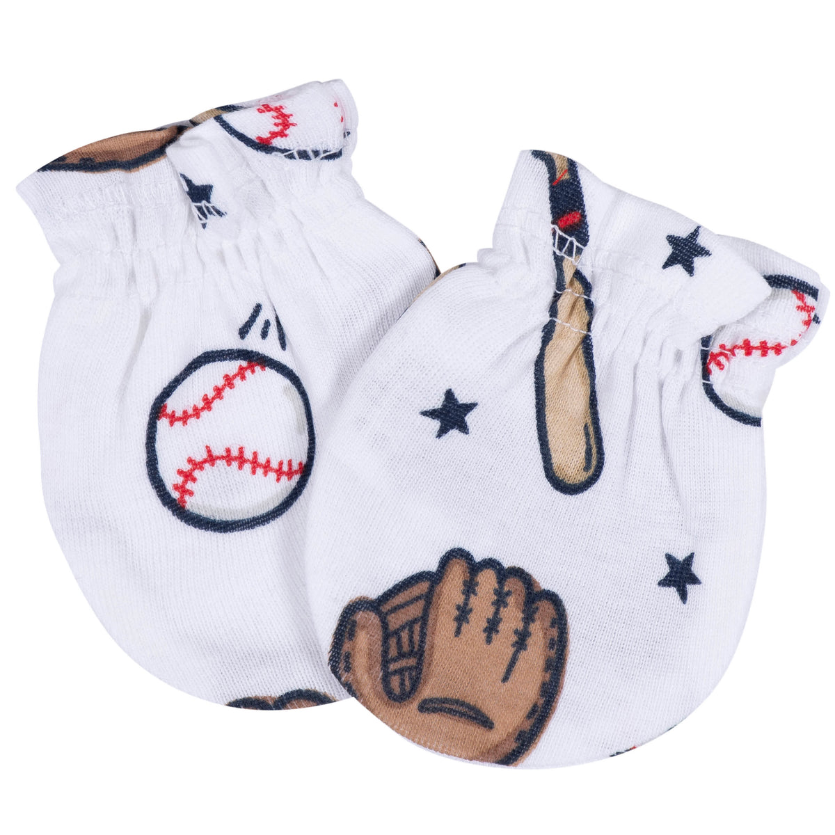 8-Piece Baby Boys All Star No Scratch Mittens & Caps Set, view 3