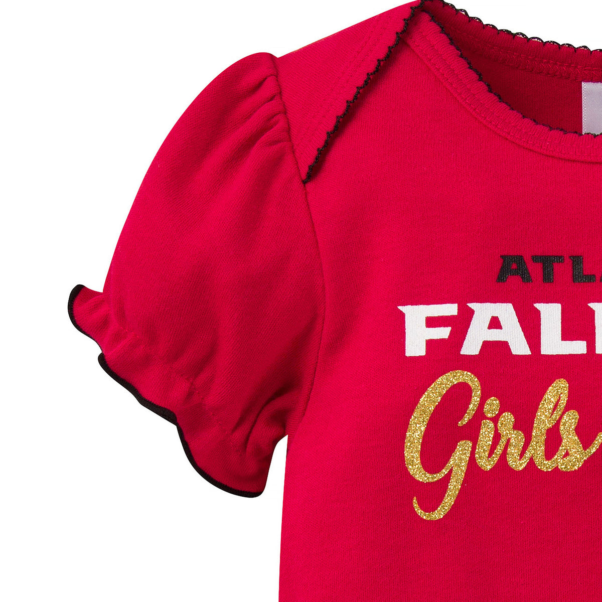 3-Pack Baby Girls Falcons Short Sleeve Bodysuits, view 4
