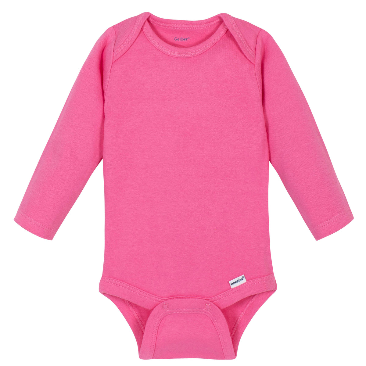 Premium Long Sleeve Onesies Bodysuit in Hot Pink