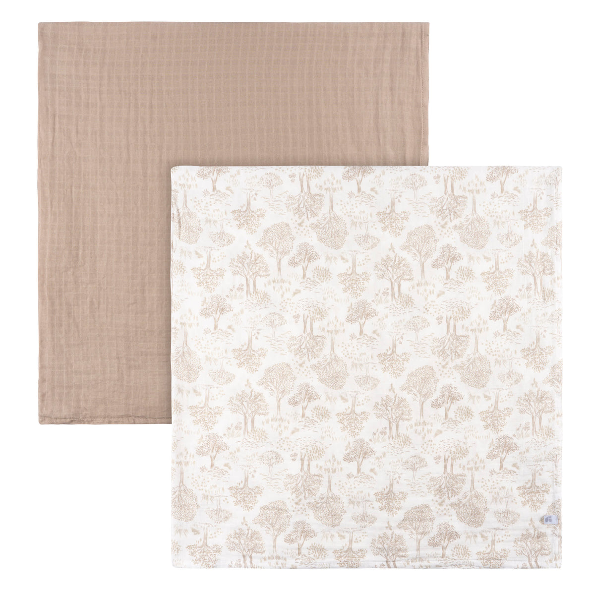 2-Pack Baby Neutral Tan Muslin Swaddle Blanket