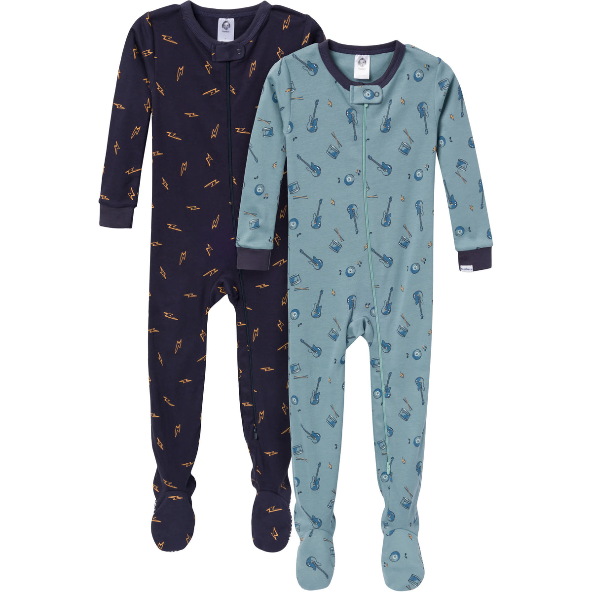 2-Pack Baby & Toddler Boys Guitars Snug-Fitting Footed Pajamas