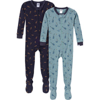 2-Pack Baby & Toddler Boys Guitars Snug-Fitting Footed Pajamas