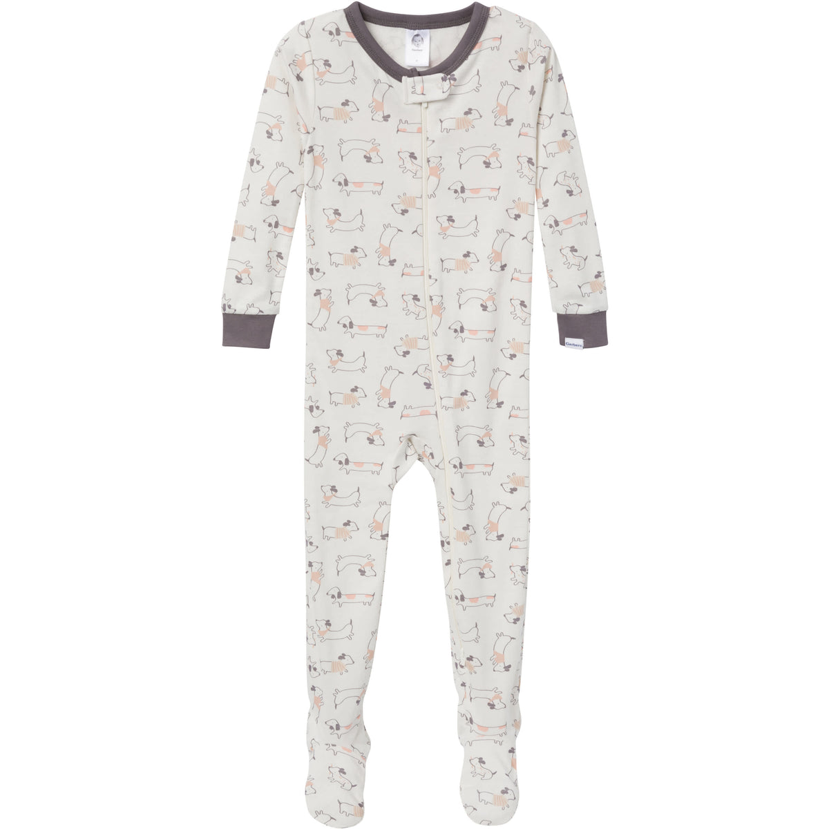 4-Pack Baby & Toddler Neutral Dog Snug-Fitting Footed Pajamas, view 6
