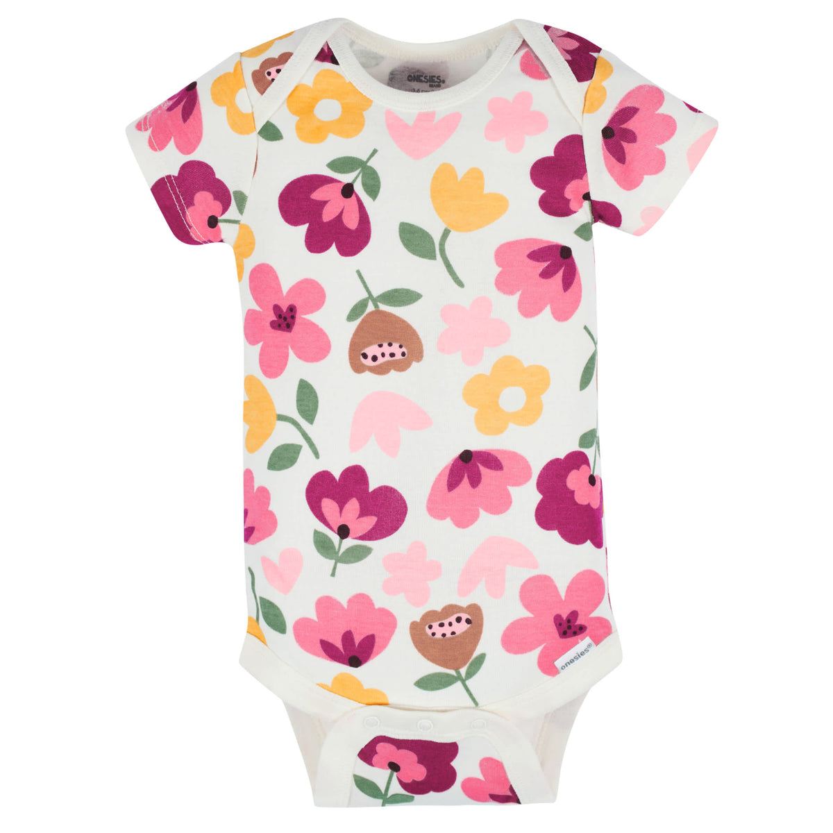 8-Pack Baby Girls Floral Fox Short Sleeve Onesies Bodysuits, view 12