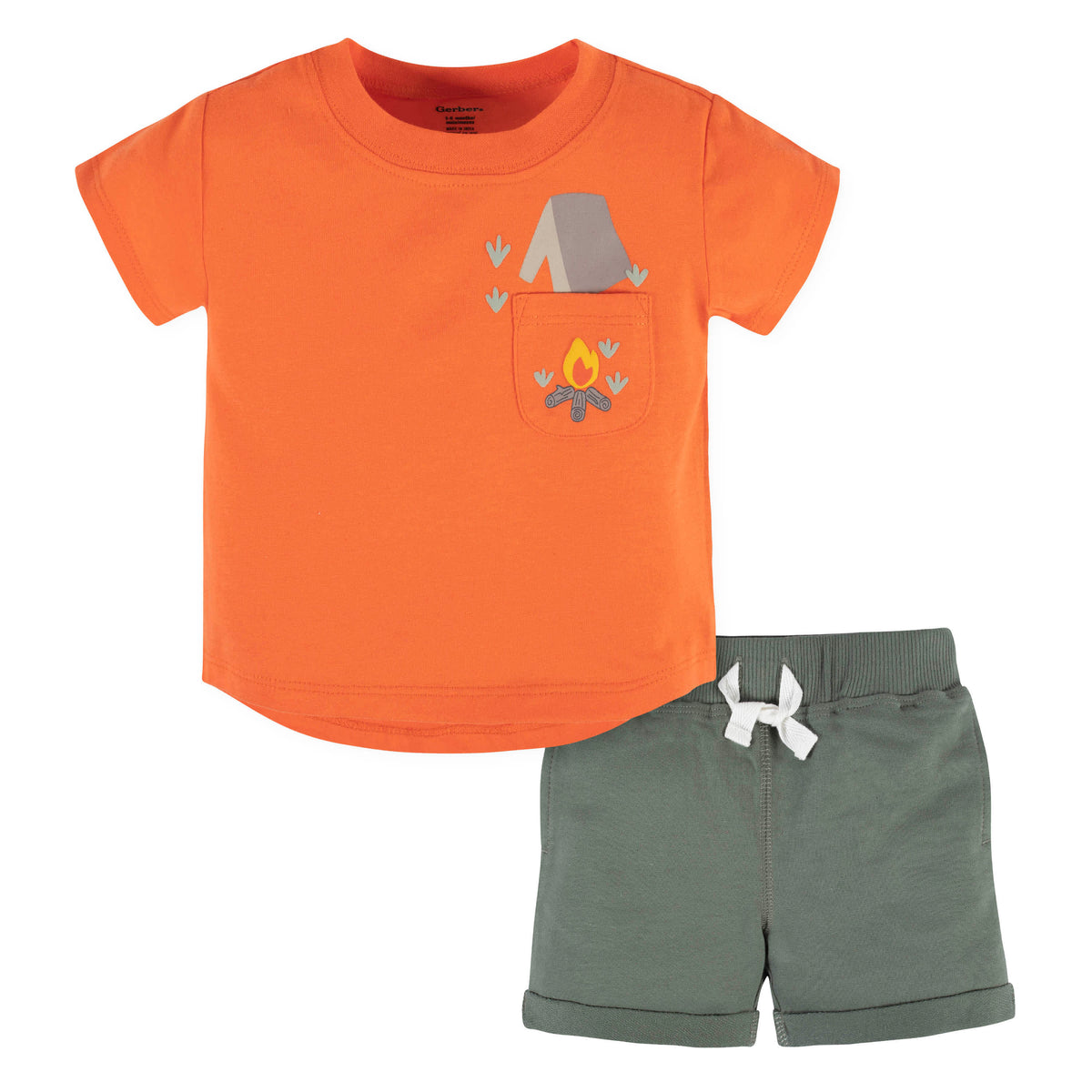 2-Piece Baby & Toddler Boys Camping Fun Pocket Tee & Knit Shorts Set