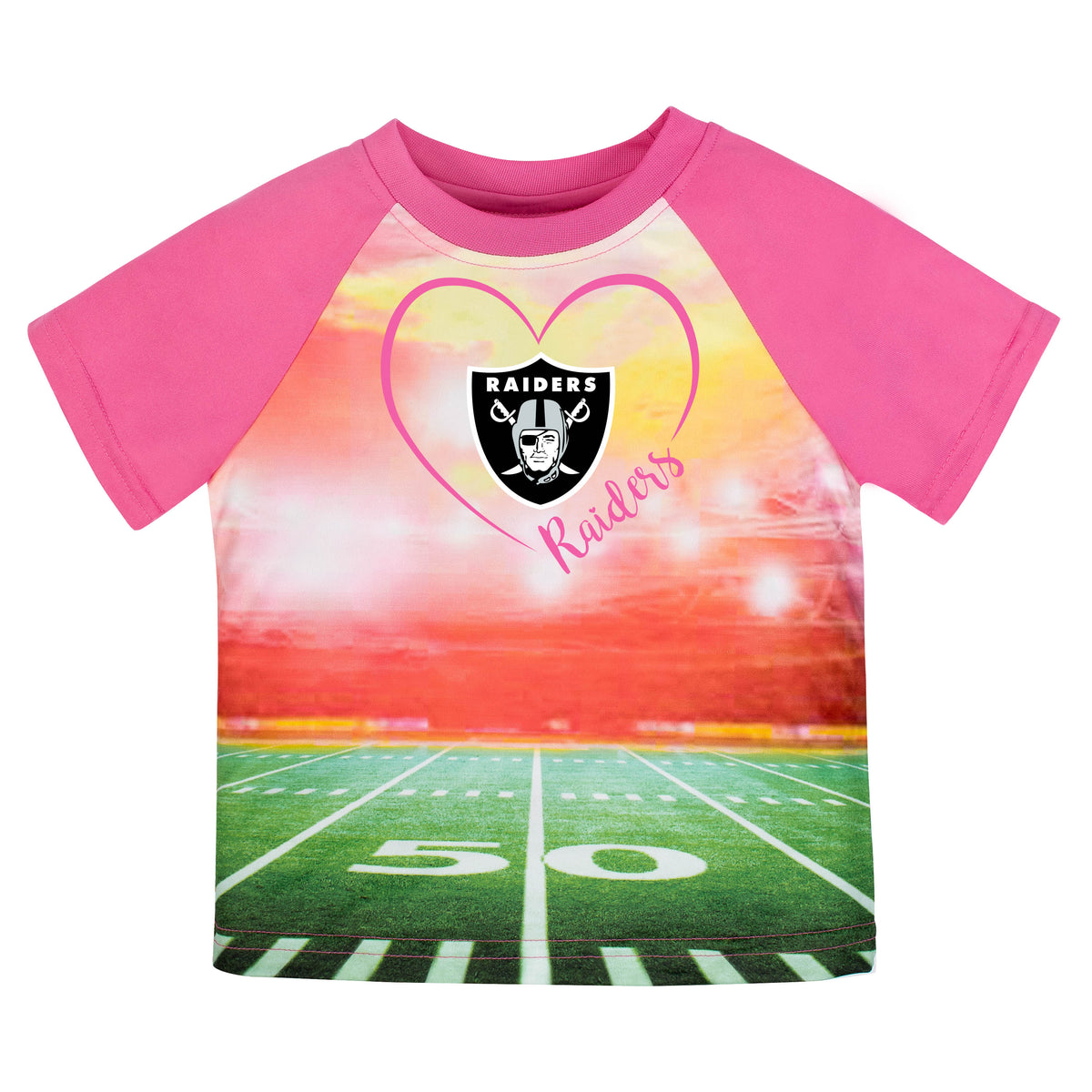 Las Vegas Raiders Toddler Girls Short Sleeve Tee Shirt