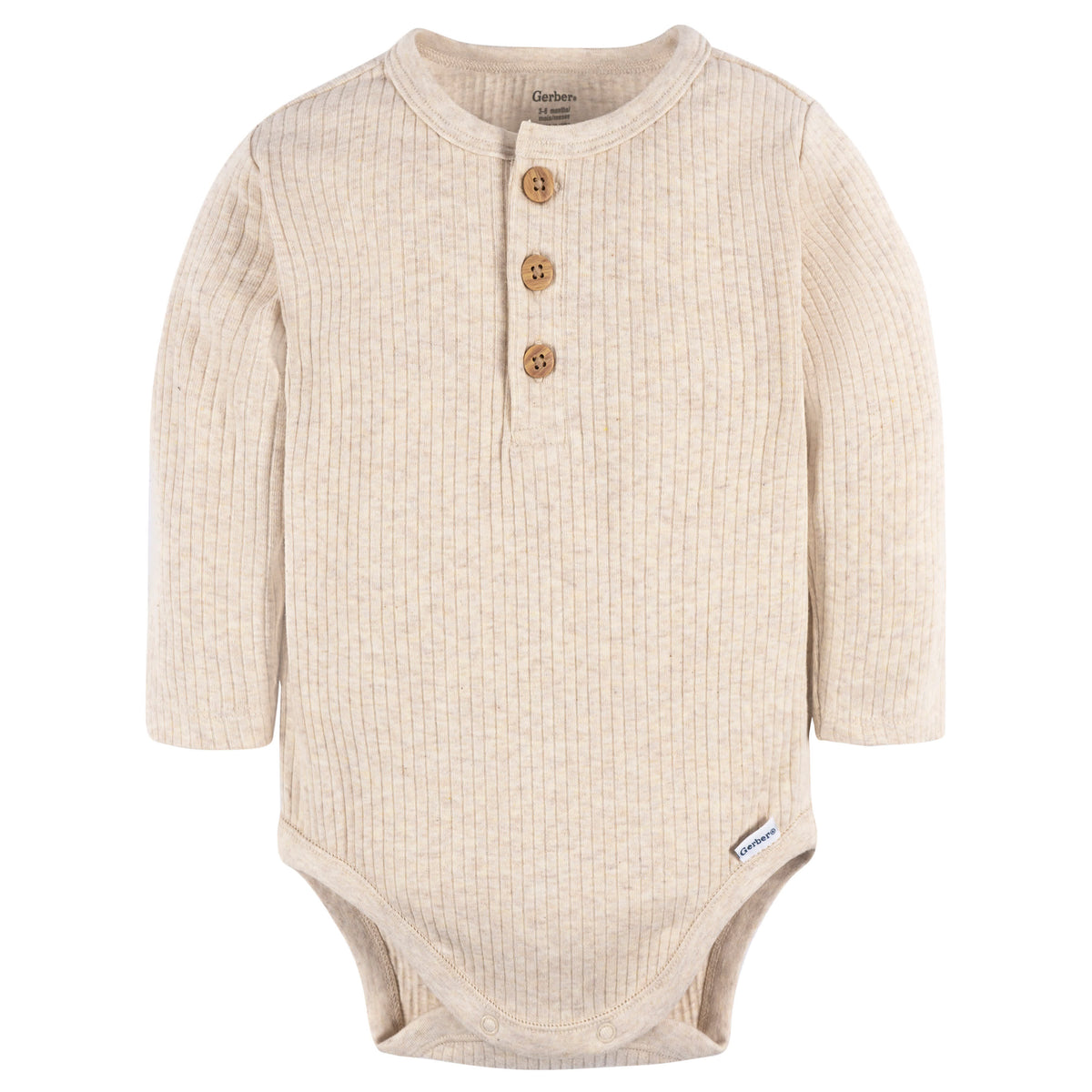 2-Pack Baby Boys Rust Oatmeal Heather Bodysuits, view 2