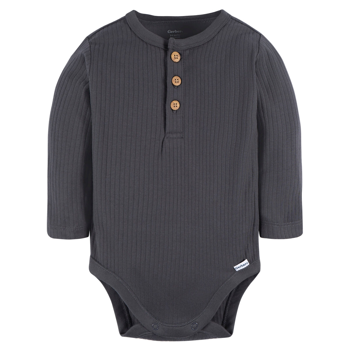 2-Pack Baby Boys Charcoal Green Bodysuits, view 2