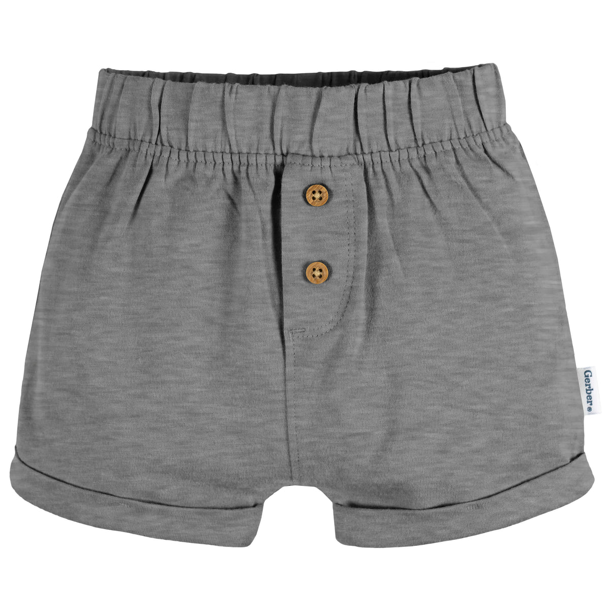 3-Pack Baby Neutral Black/Dk Grey Heather/Stripe Knit Short, view 4
