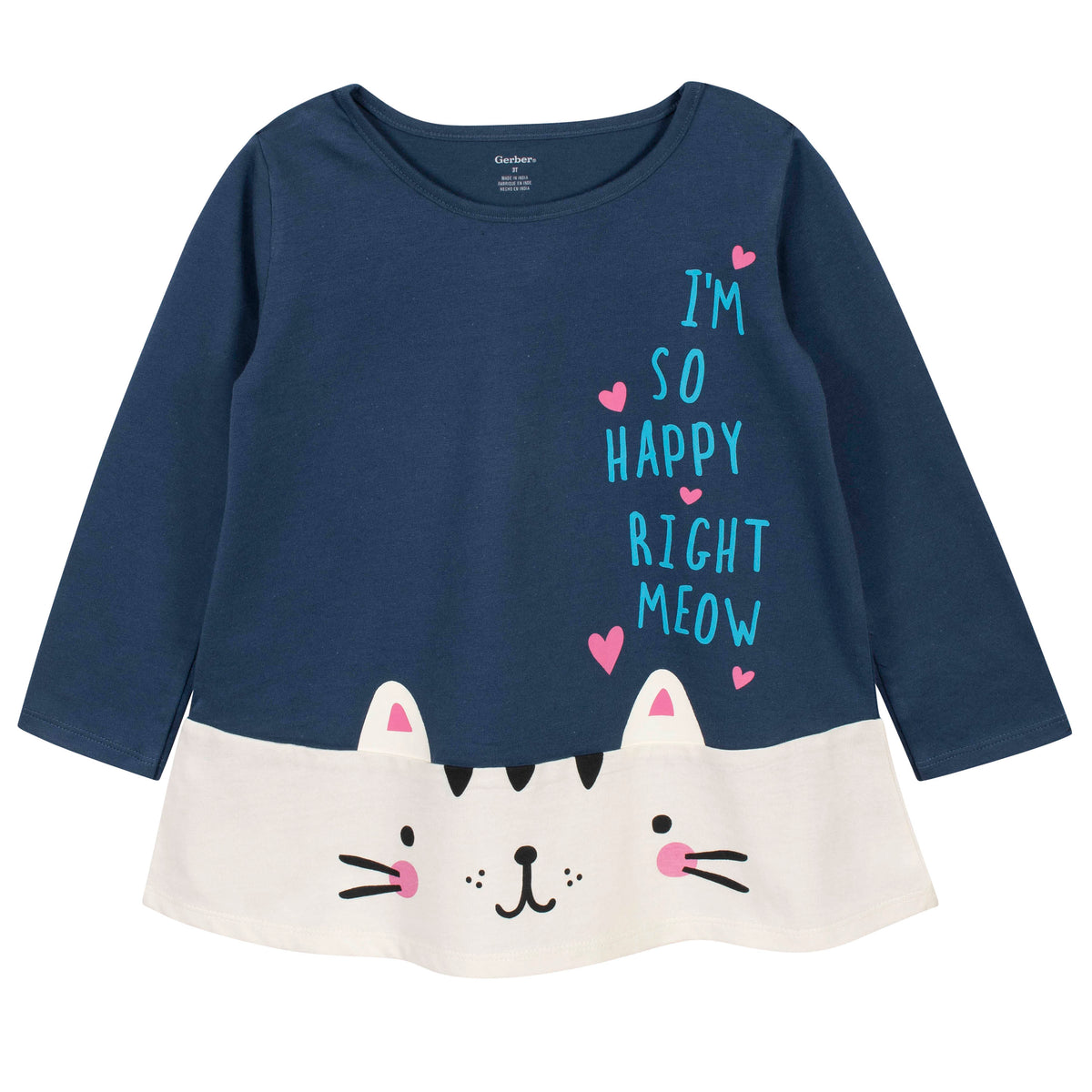 2-Piece Toddler Girls Kitty Tunic and Legging Set, view 2