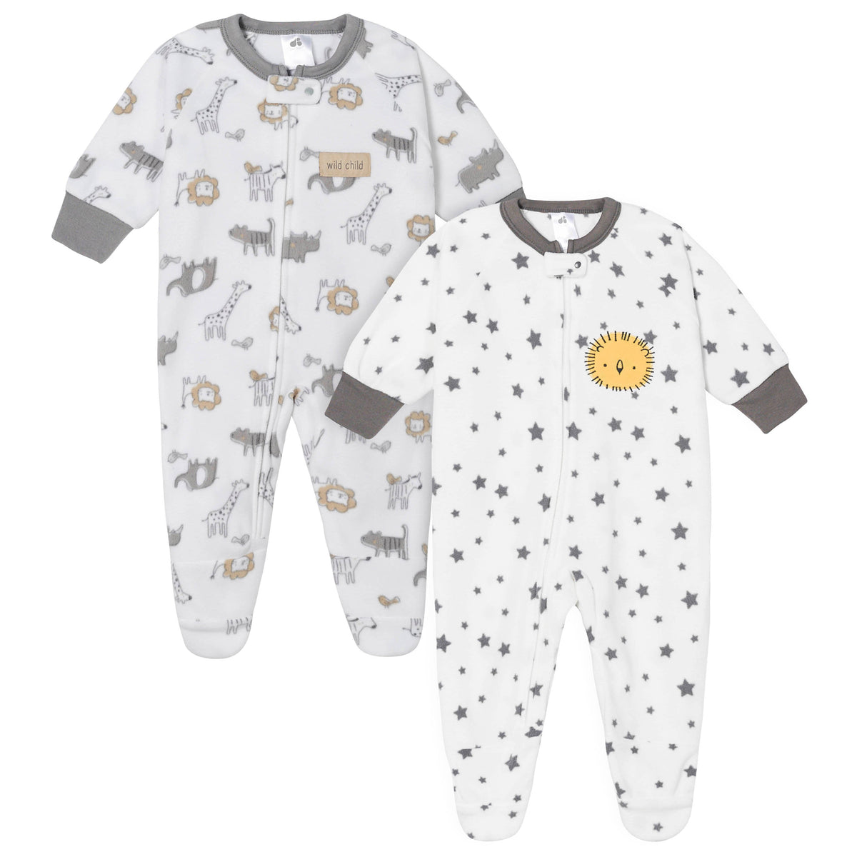 2-Pack Baby Boys Animals & Stars Blanket Sleepers
