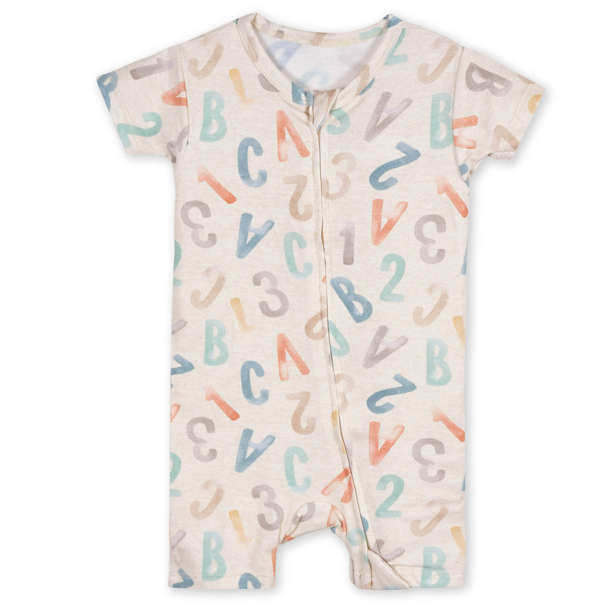 Baby Alphabet Soup Buttery Soft Viscose Made from Eucalyptus Snug Fit Romper, view 2